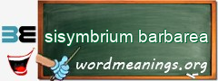 WordMeaning blackboard for sisymbrium barbarea